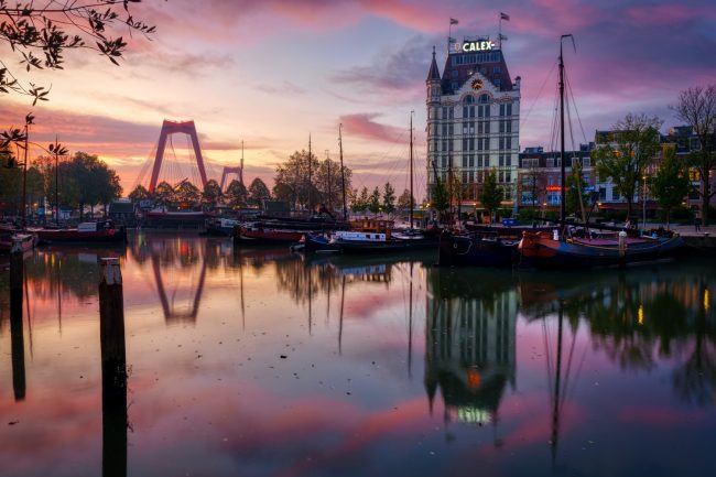 Sunrise at the Old Harbor in Rotterdam